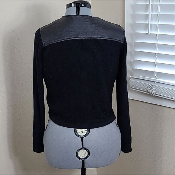 Jaclyn Smith Leather Jacket Ribbed Knit Size Large/L - Picture 6 of 15